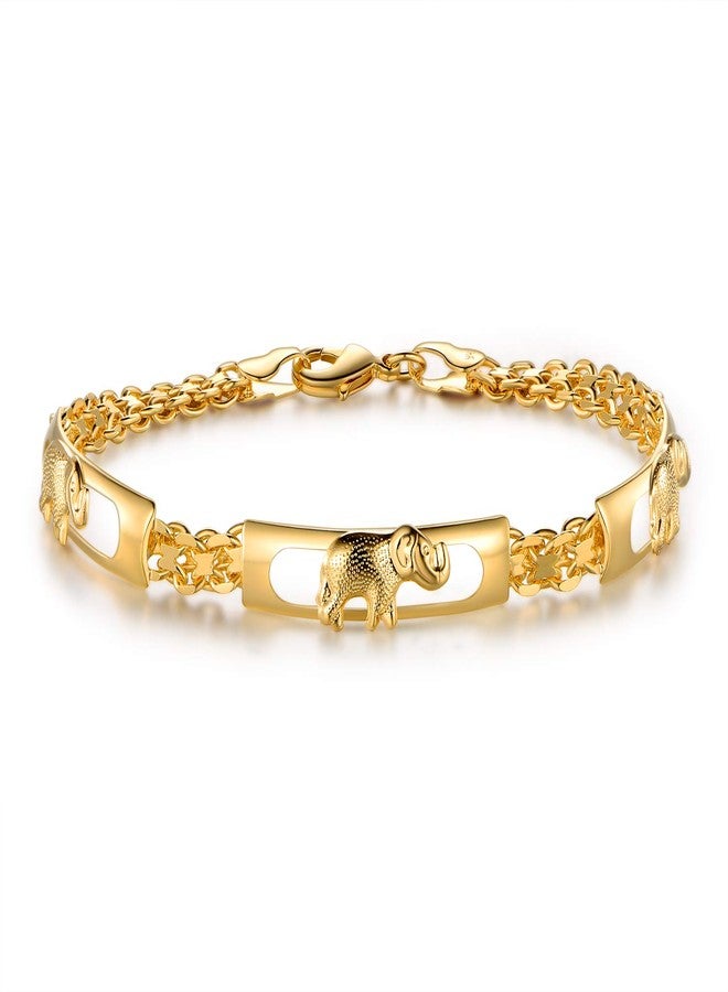 Barzel 18K Gold Plated Elephant Bracelet For Women Elephant Jewelry (Gold BR158) - Image 1