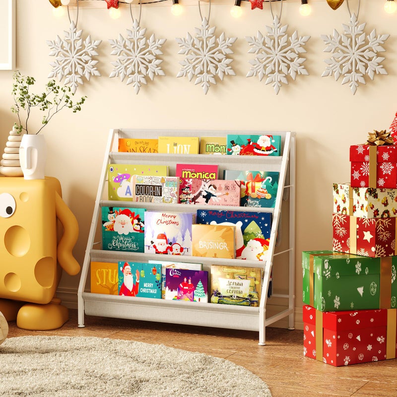 Aokitsink 4-Tier Kids Bookshelf, Book Shelf for Kids Rooms,Book Rack for Kid with Four Deep Pockets,Nursery Bookshelves for Kid' Playroom, Toddler Bookshelf as a Children's Gift - Image 4