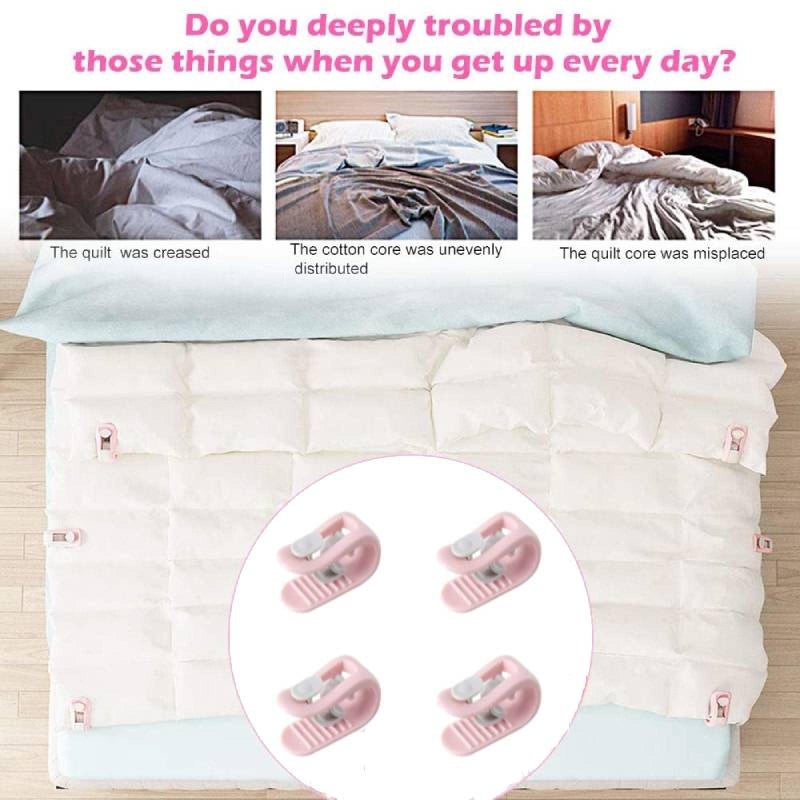 12-piece quilt cover clip holder, duvet cover clip, bed sheet clip, blanket quilt clip button, down quilt clip clip, bedding accessories 12PcsPink - Image 4