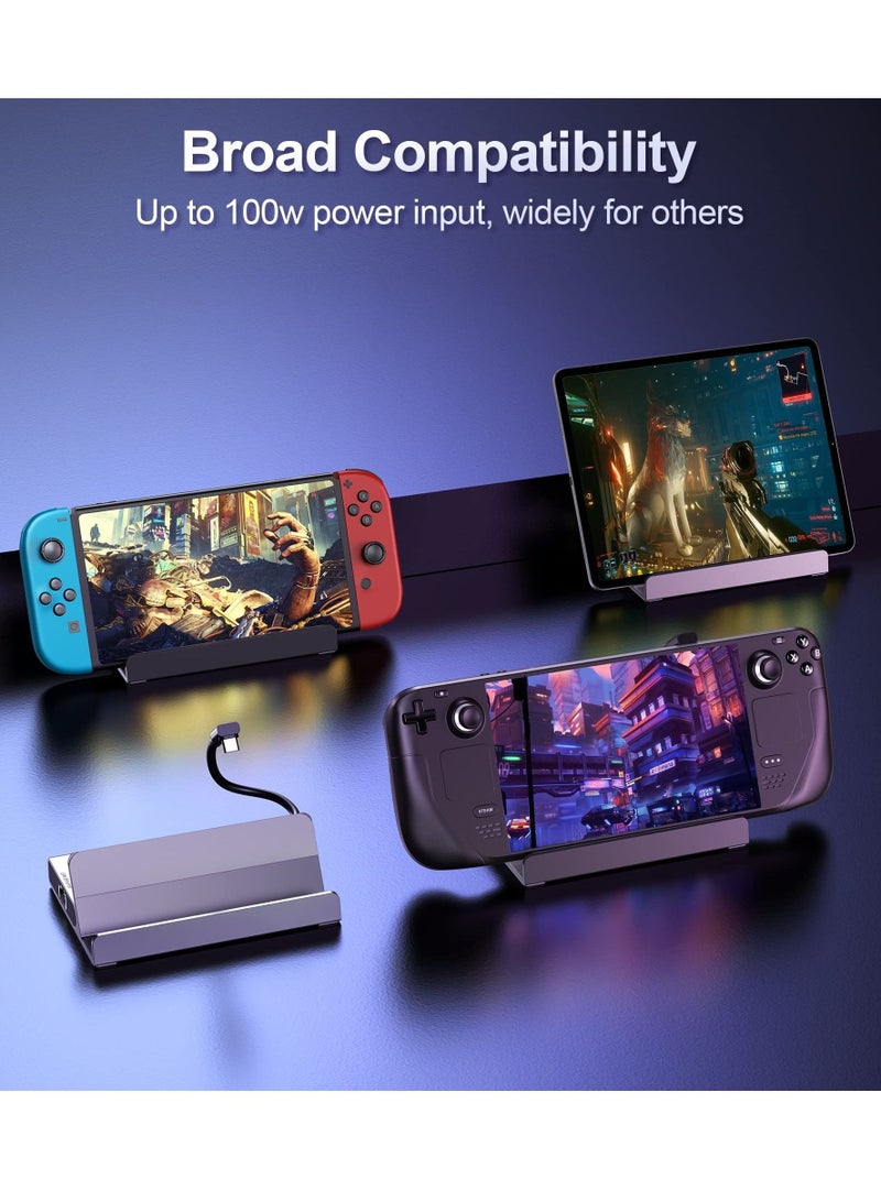 كابتن تيك 6-in-1 Docking Station for Steam Deck, HDMI 2.0 4K@60Hz, Gigabit Ethernet, 3 USB-A 3.0, USB-C PD Port for Full Speed Charging - Compatible with Valve Stream Deck Accessories - Image 3