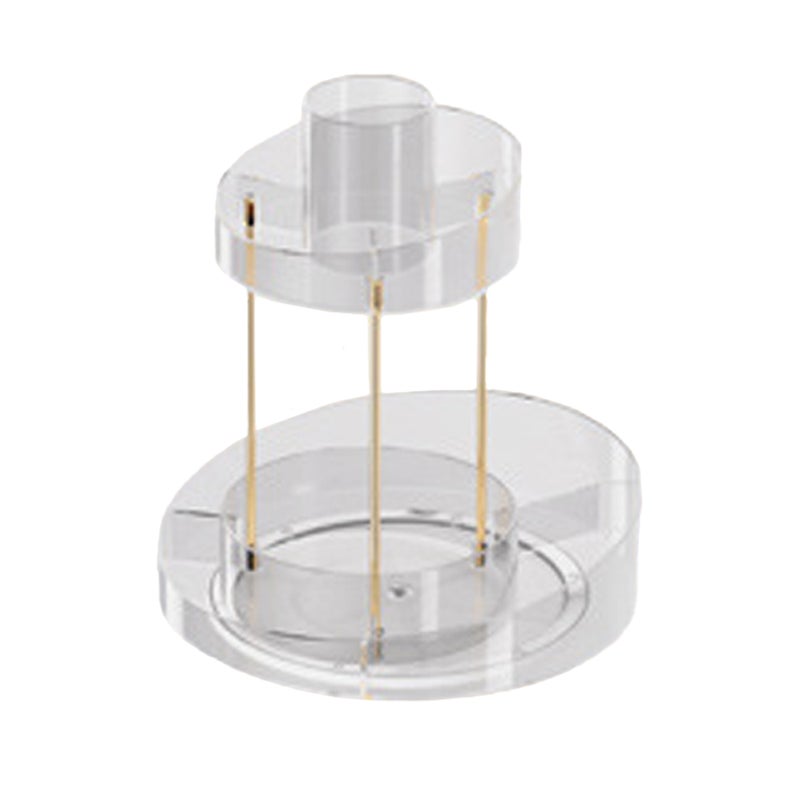 2 Tiers Rotating Makeup Organizer Bathroom Countertop Storage Shelf for Cosmetics Skincare, Vanity Make Up Holder - Image 3