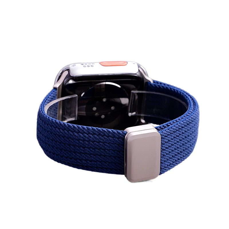 AD سوار ساعة ذكية سوار نايلون حلقي متوافق مع Apple Watch / SE بملاءمة قابلة للتعديل وحزام بديل للاستخدام اليومي باللون أخضر قابل للتعديل باللون الأخضر - Image 5
