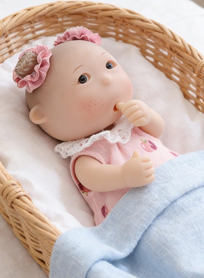 Cloveray Mini Baby Doll, 7 Inch Mini Baby Doll with 5 Movable Joints, Thumb-Sucking Pose, Full Body Vinyl Doll for Play, Display, and Collection, Gifts for Boys and Girls, Collectors, Ages 3+ (Pink) - Image 2