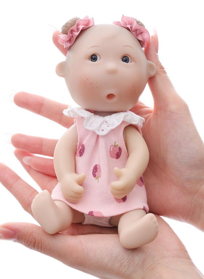 Cloveray Mini Baby Doll, 7 Inch Mini Baby Doll with 5 Movable Joints, Thumb-Sucking Pose, Full Body Vinyl Doll for Play, Display, and Collection, Gifts for Boys and Girls, Collectors, Ages 3+ (Pink) - Image 4