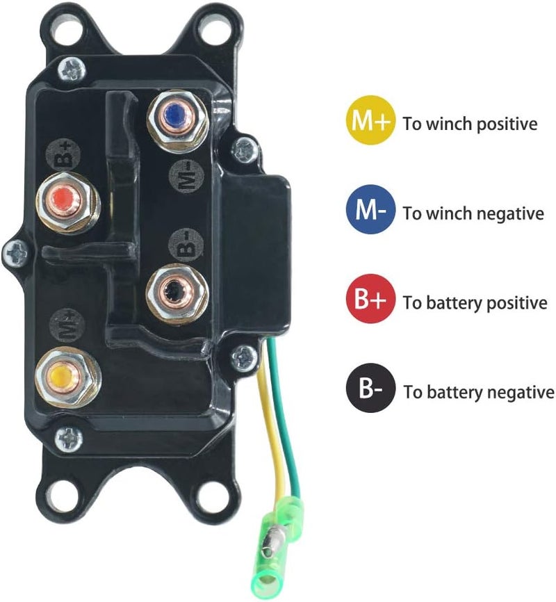 Triumilynn 12V 250A Winch Solenoid Relay Contactor Switch for ATV UTV 1500-5000lbs, Replace Warn 63070 62135 74900 70715 2875714 - Image 3