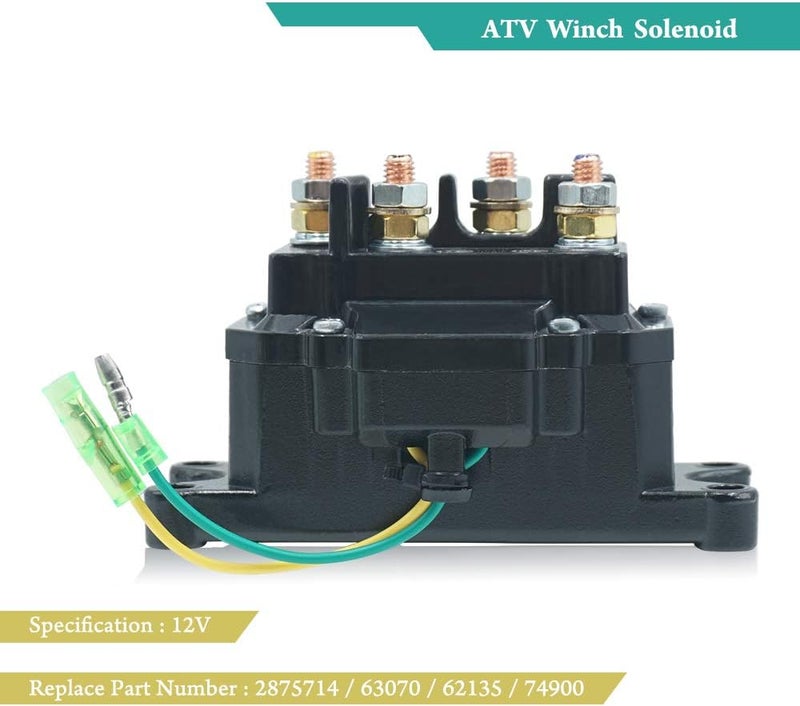 Triumilynn 12V 250A Winch Solenoid Relay Contactor Switch for ATV UTV 1500-5000lbs, Replace Warn 63070 62135 74900 70715 2875714 - Image 2