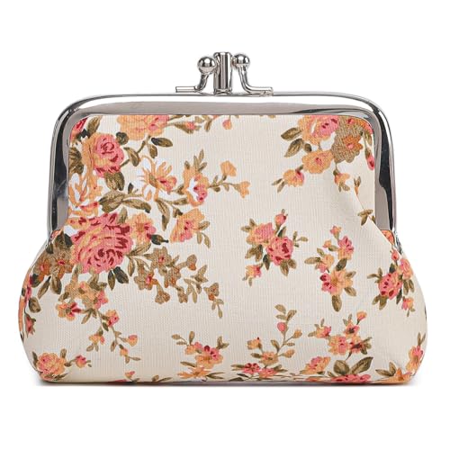 Sanxiner Cute Floral Buckle Coin Purses Vintage Pouch Kiss-lock Change Purse Wallets - Image 1