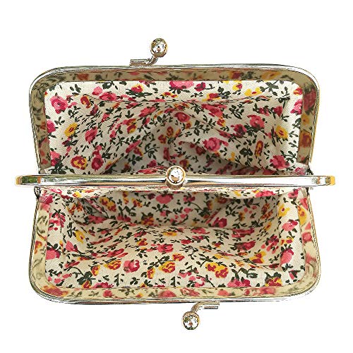 Sanxiner Cute Floral Buckle Coin Purses Vintage Pouch Kiss-lock Change Purse Wallets - Image 2