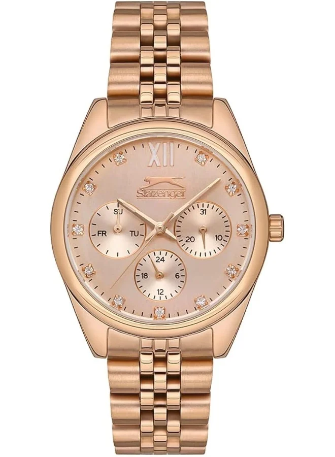 سلازنجر SLAZENGER Women Multi Function Rosegold Dial Watch -SL.9.6541.4.03