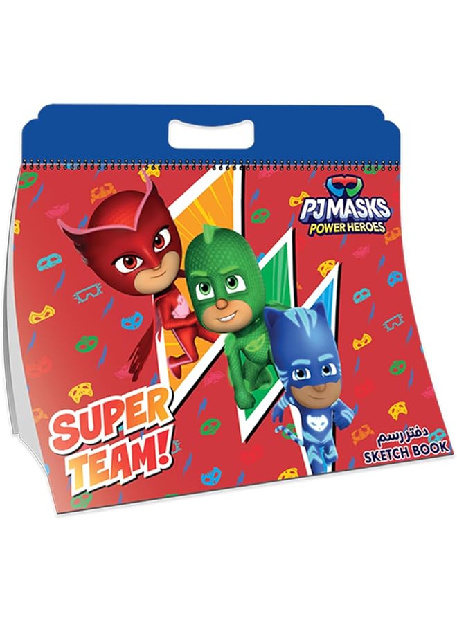 بي جيه ماسكس كراسة رسم حلزونية مكونة من 15 ورقة صغيرة مقاس 252 ملم