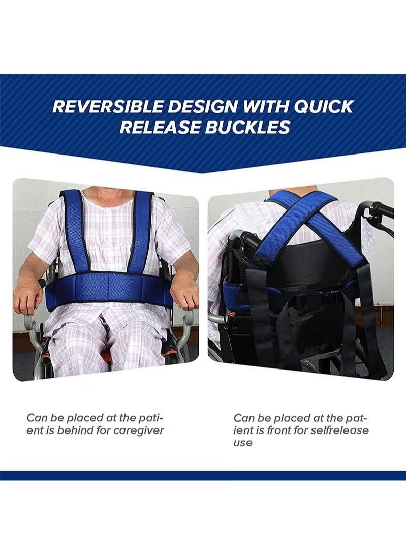 XiuWoo Wheelchair Safety Belt Torso Support Vest, Adjustable Whole Body Safety Belt to Prevent Tilting or Falling, Suitable for Wheelchair Restraint Belts for Patients, The Elderly and The Disabled  - Image 5