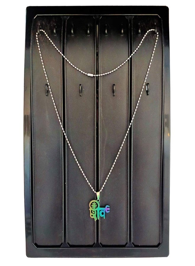 Sullery Religious Trinetra Shiv Trishul Locket Multi-Color Stainless Steel Pendant Necklace Chain for Men and Women - Image 4