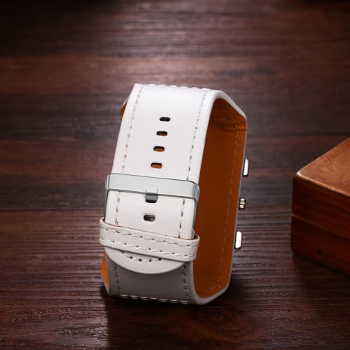 Avaner Men's Leather Square Watches: Steampunk Oversize Large Dial Big Face Wide Band Wrist Watch - Image 5