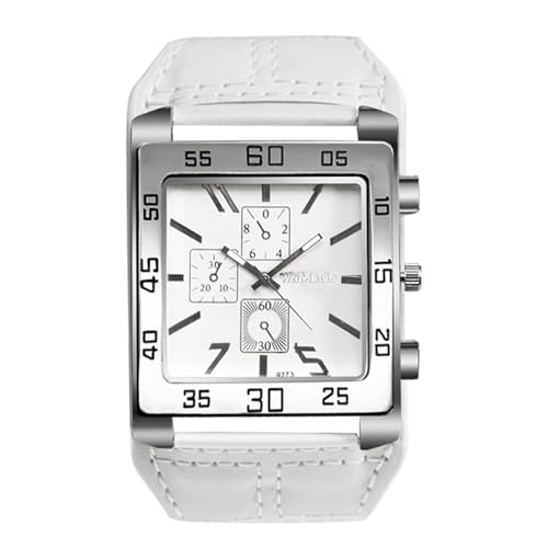 Avaner Men's Leather Square Watches: Steampunk Oversize Large Dial Big Face Wide Band Wrist Watch - Image 1