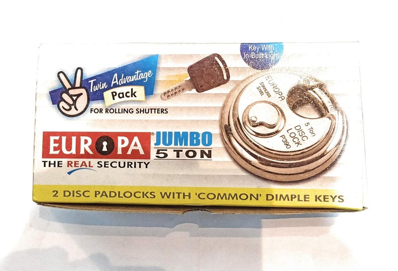Europa HomeDecorax Traders P390TWSS HIGH Precision 14 Pin Dimple Key Technology DISC PAD Lock Twin Pack Silver - Image 2