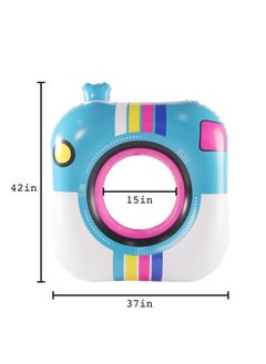 FindUWill FindUWill Inflatable Pool Floats Adult, 2 Pack 42'' Large Pool Float Swimming Ring with 2Pcs Beach Balls, Camera Pool Toys Pool Floaties for Adult Funny, Summer Party Decoration Supplies(Blue & Pink)  - Image 4