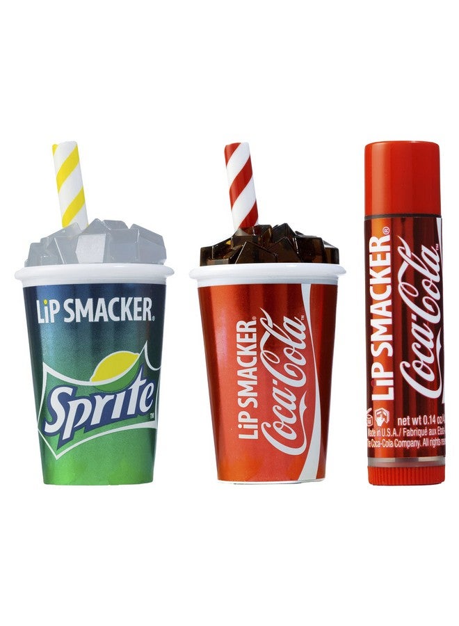 ليب سماكر مرطب شفاه ليب سماكر من مجموعة كوكاكولا، مرطب شفاه للأطفال - كوكاكولا وسبرايت، ثلاثي - Image 1