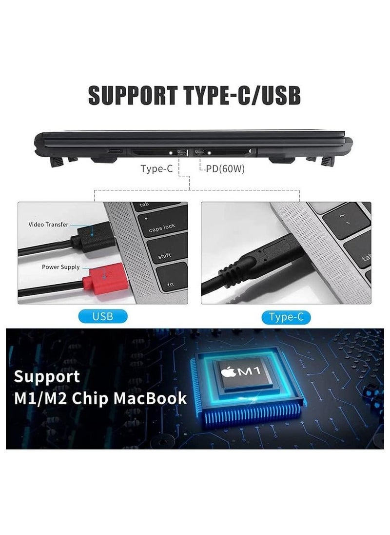 V2COM - V2COM OFIYAA P2 PRO Triple Portable Monitor for Laptop Screen Extender Dual Monitor 13.3'' FHD 1080P IPS Display Type-C/PD/TF Support M1/M2 MacBook, for 13.3''-16.5'' Notebook Computer Mac - Image 1