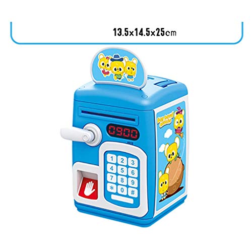 Magicwand Musical Money Safe Kids Piggy Savings Bank with Finger Print Sensor & Solitaire Stickers【Cartoon Blue】【Pack of 1】… - Image 3