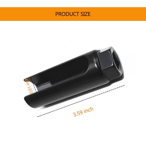GKmow 1 PC Sensor Socket, 7/8 inch (22mm) 6-Point, O2 Sensor Wrench Removal Tool, Universal for Most Models of Cars (Black) - Image 2