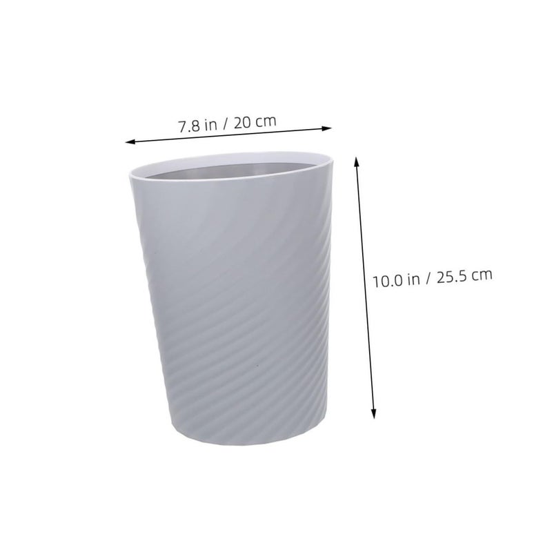 Small Plastic Trash Can With Press Lid And Built In Bag Holder For Bathroom Home Office - Image 3