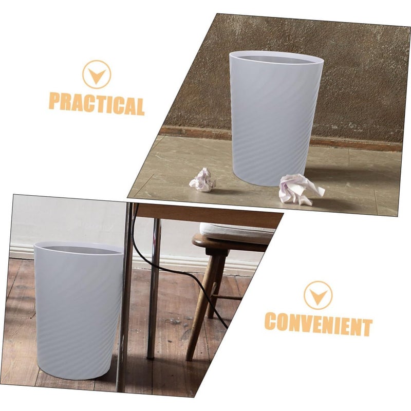 Small Plastic Trash Can With Press Lid And Built In Bag Holder For Bathroom Home Office - Image 4
