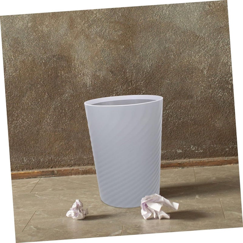 Small Plastic Trash Can With Press Lid And Built In Bag Holder For Bathroom Home Office - Image 5
