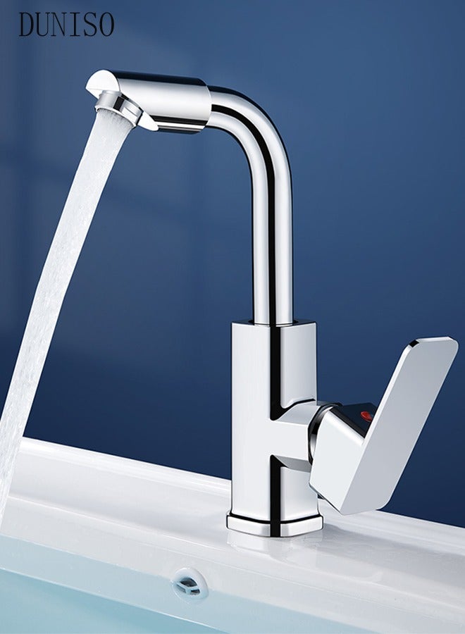 DUNISO Stainless Steel Kitchen Faucet with 360° Rotating Water Outlet  Vintage Single Handle Kitchen Sink Faucet High Arc Kitchen Faucet Classic Style Fashion-forward Built to Last - Image 1