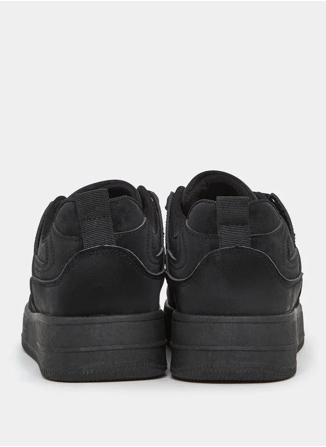 ستايلي Skateboard Chunk Platform Lace Up Sneakers