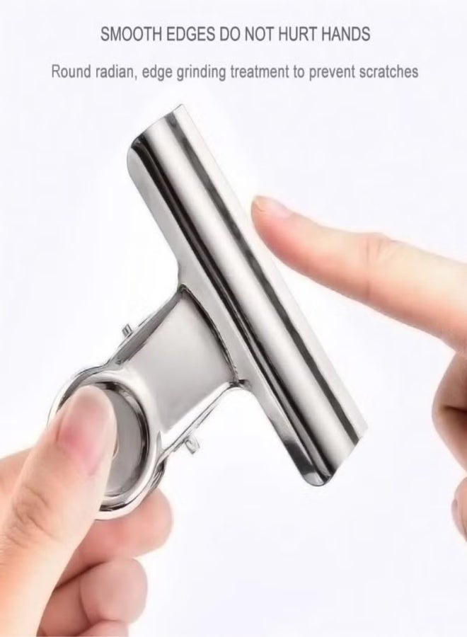 "10 PCS Silver Metal Hinge Clips -2 Inch Large Bull Binder Paper Clips Clamp for Office Pictures Photos, Kitchen Food Bags (50mm) " - Image 3