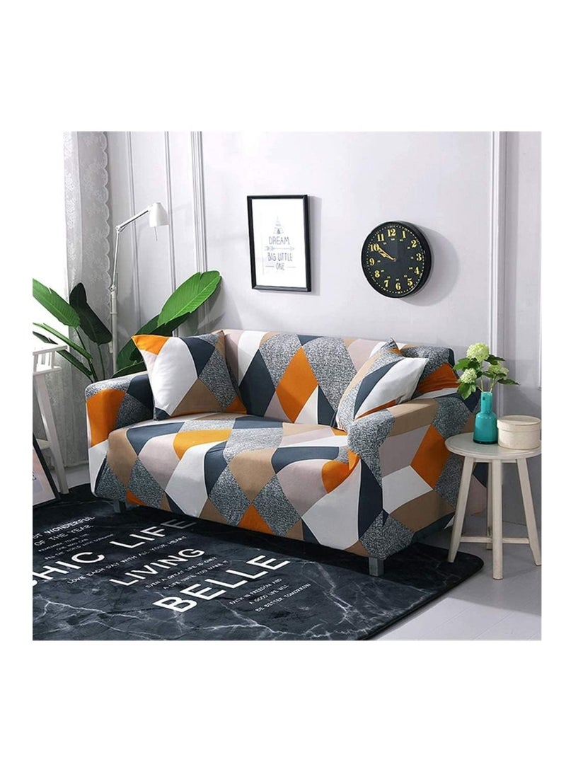 BLOOMING TIME Printed Stretch Sofa Cover with Free Pillow Cases Perfect Fit for 2-Cushion Couch and Loveseat (03) - Image 2