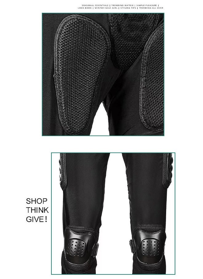 DUNISO - Motorcycle protective armor pants, riding impact pants, anti fall, anti collision, suitable for all seasons, suitable for off road, motorcycle, racing use, black (L) - Image 1