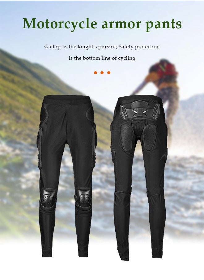 DUNISO - Motorcycle protective armor pants, riding impact pants, anti fall, anti collision, suitable for all seasons, suitable for off road, motorcycle, racing use, black (L) - Image 1