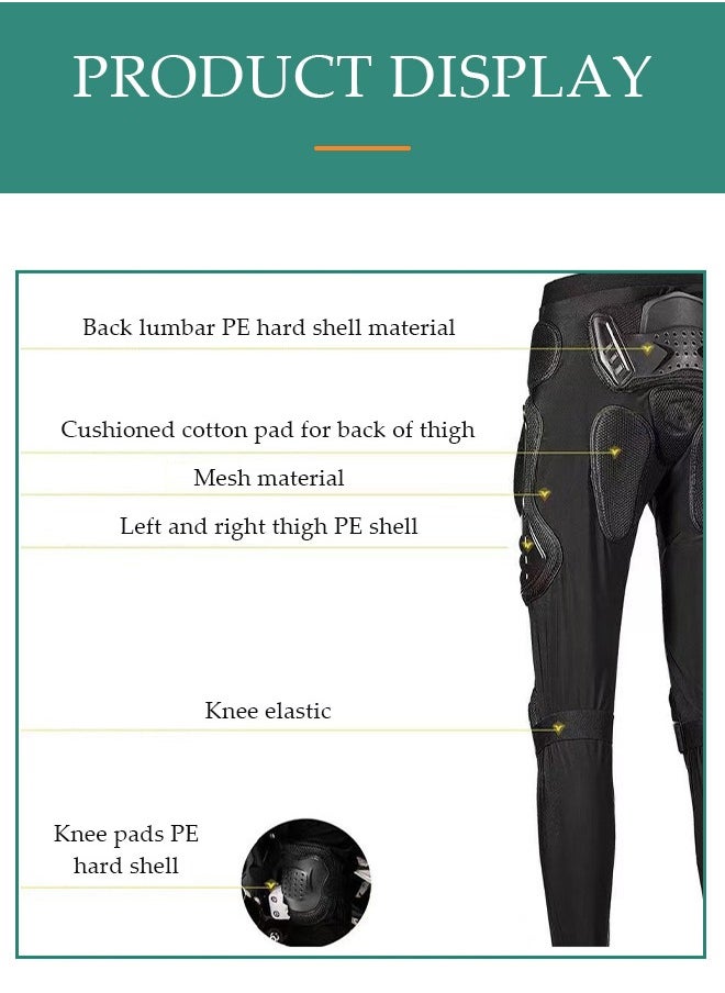 DUNISO - Motorcycle protective armor pants, riding impact pants, anti fall, anti collision, suitable for all seasons, suitable for off road, motorcycle, racing use, black (L) - Image 1