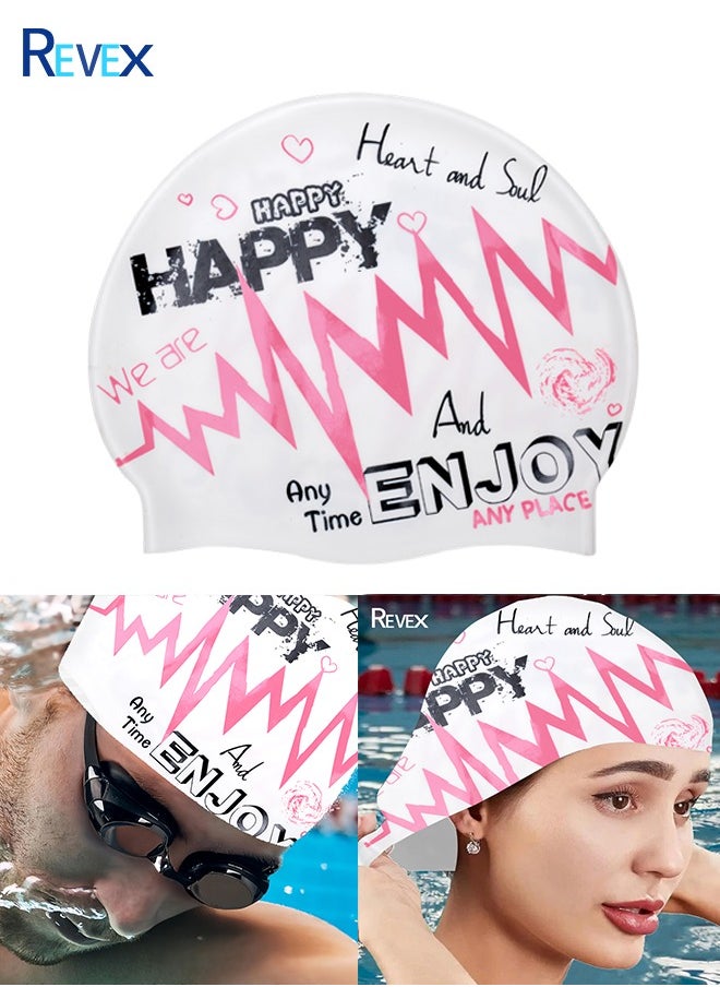 REVEX Swim Caps Adult Swimming Cap for Men Women  Durable Flexible  Great for Short and Long Hair  - Image 1