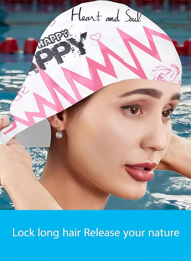 REVEX Men Women Swim Caps, Unisex Adult Swimming Caps  for Short Long Hair to Keep Hair Dry, Waterproof Bathing Cap for Swimming - Image 2