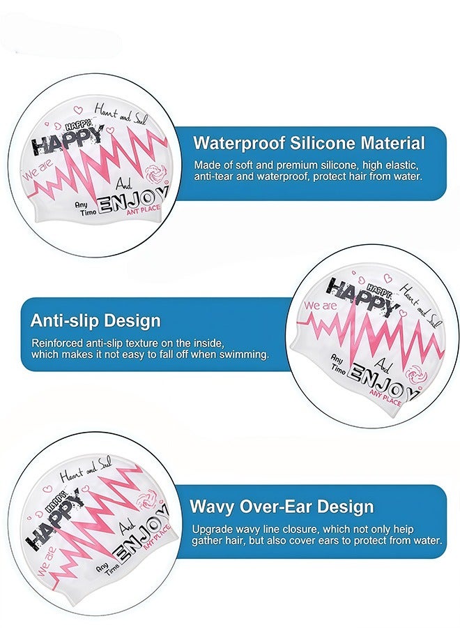 REVEX Men Women Swim Caps, Unisex Adult Swimming Caps  for Short Long Hair to Keep Hair Dry, Waterproof Bathing Cap for Swimming - Image 5