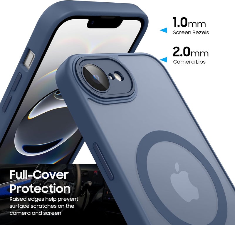 Demark Strong Magnetic for iPhone 16e/17e with MagSafe, 10FT Drop Resistant Matte Skin Feeling Back Cover Shockproof Slim Fit foriPhone 16e/17e Phone Case Cover (Navy Blue) - Image 2