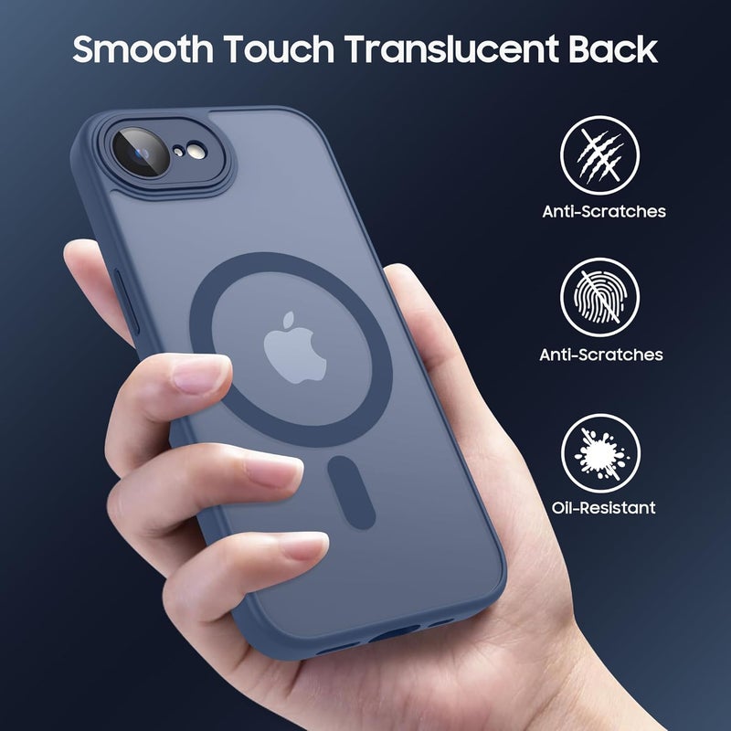 Demark Strong Magnetic for iPhone 16e/17e with MagSafe, 10FT Drop Resistant Matte Skin Feeling Back Cover Shockproof Slim Fit foriPhone 16e/17e Phone Case Cover (Navy Blue) - Image 5