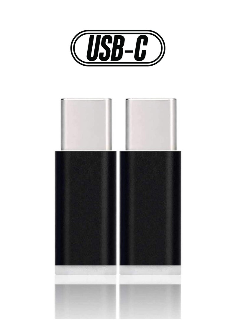 عبوة 2 محول كابل أنثوي Micro USB إلى ذكر USB Type C من سبائك الألمنيوم، محول USB-C لأجهزة Android وغيرها من أجهزة USB Type C - Image 1