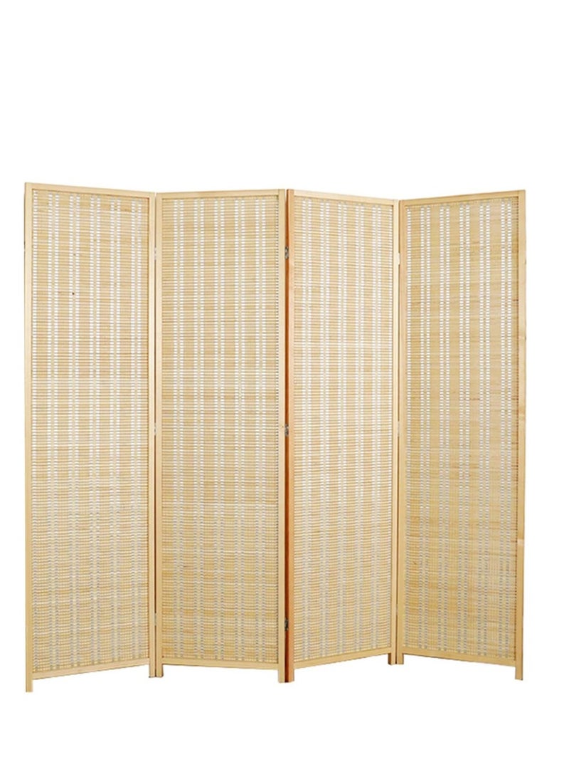 Generic 𝐅𝐅𝐃 Premium Wooden Room Divider with Foldable Panels | Freestanding 4-Panel Privacy Screen | Lightweight & Durable Room Separator for Living Room, Bedroom, Office | Portable, No Assembly Required, Stylish Rattan Finish  - Image 1