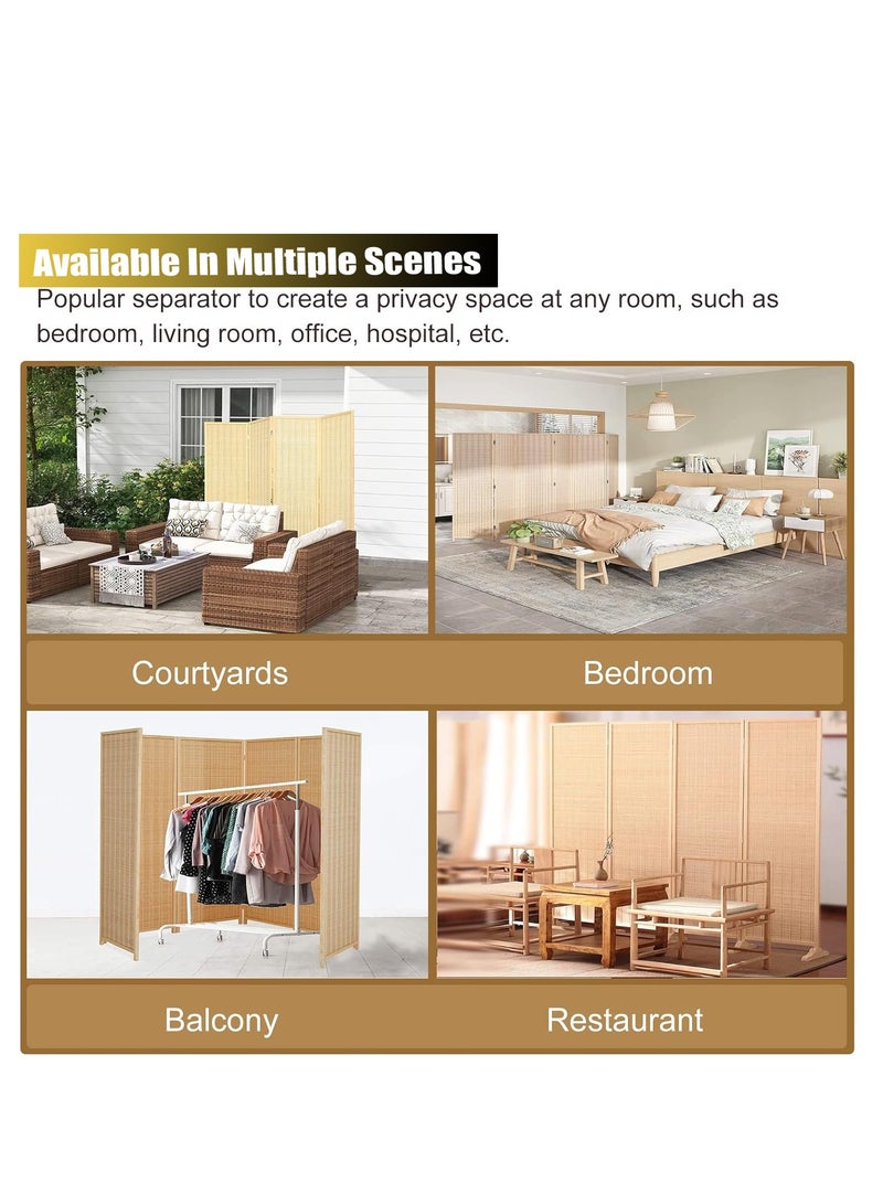 Generic 𝐅𝐅𝐃 Premium Wooden Room Divider with Foldable Panels | Freestanding 4-Panel Privacy Screen | Lightweight & Durable Room Separator for Living Room, Bedroom, Office | Portable, No Assembly Required, Stylish Rattan Finish  - Image 4
