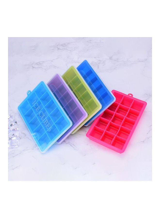 اليشمك صينية قوالب مكعبات ثلج مربعة الشكل من السيليكون مع أغطية . متعدد الألوان 18.5*3*13سم - Image 5