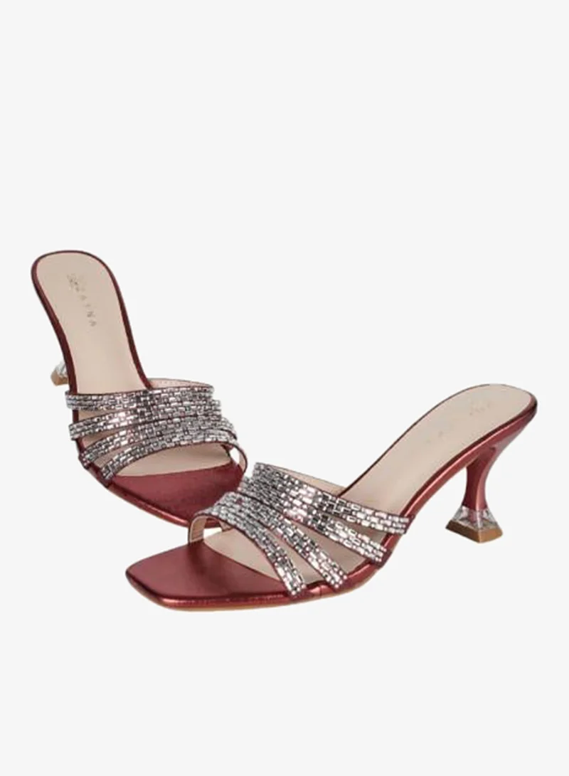 Zayna Bordo 221-233 Zayna Ladies Kitten Heel Sandals 15C8618-621 Bordo for Women | Best Price UAE