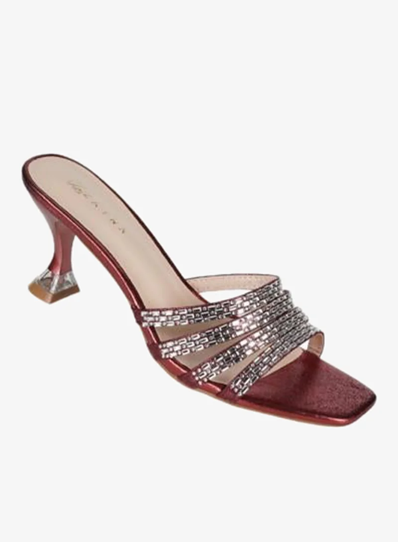ZAYNA 221-233 Zayna Ladies Kitten Heel Sandals 15C8618-621 Bordo