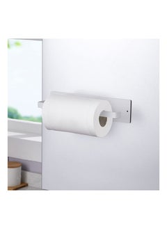 Rock Pow Paper Towel Holder Self Adhesive, Wall Mounted Paper Towel Tissue Paper Hanger for Bathroom Kitchen-Both Available in Self Adhesive and Screws(White)  - Image 1