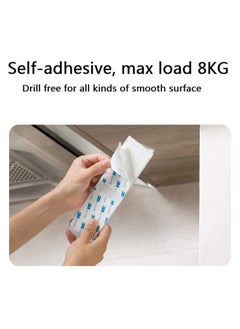 Rock Pow Paper Towel Holder Self Adhesive, Wall Mounted Paper Towel Tissue Paper Hanger for Bathroom Kitchen-Both Available in Self Adhesive and Screws(White)  - Image 2