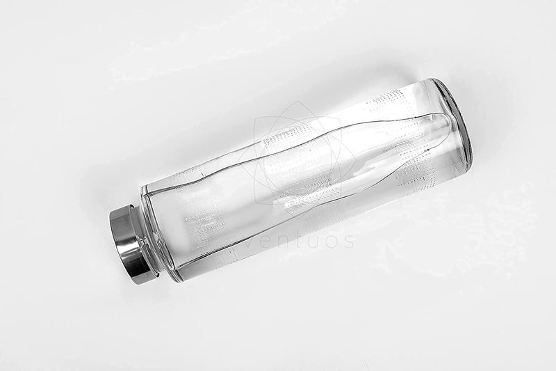 Dcloud 750ml Airtight Glass water Bottle with Leak Proof Double Layer Stainless Steel Lid store Water, Smoothie, Juicer and Beverage in Glass Water Bottle for Fridge, Refrigerator, Home (Rio Silver Cape, 1) - Image 5
