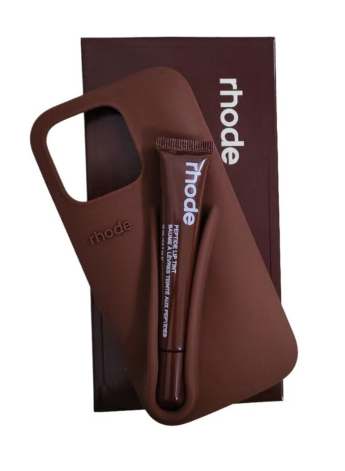 rhode Silicone Lip Holder for Cell Phone, Lip Gloss Adhesive Sleeve for Phone, Lip Holder Stick-on Phone Case, Back Stick On Holder for iPhone Phones（Espresso） - Image 2