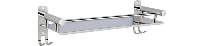 Filox Bath Rack for Bathroom | Multipurpose Stainless Steel Single Layer Multipurpose Wall Mount Bath Shelf Organizer Bathroom Shelf | Chrome Finish, Silver (Shelves - 1, Steel) - Image 1